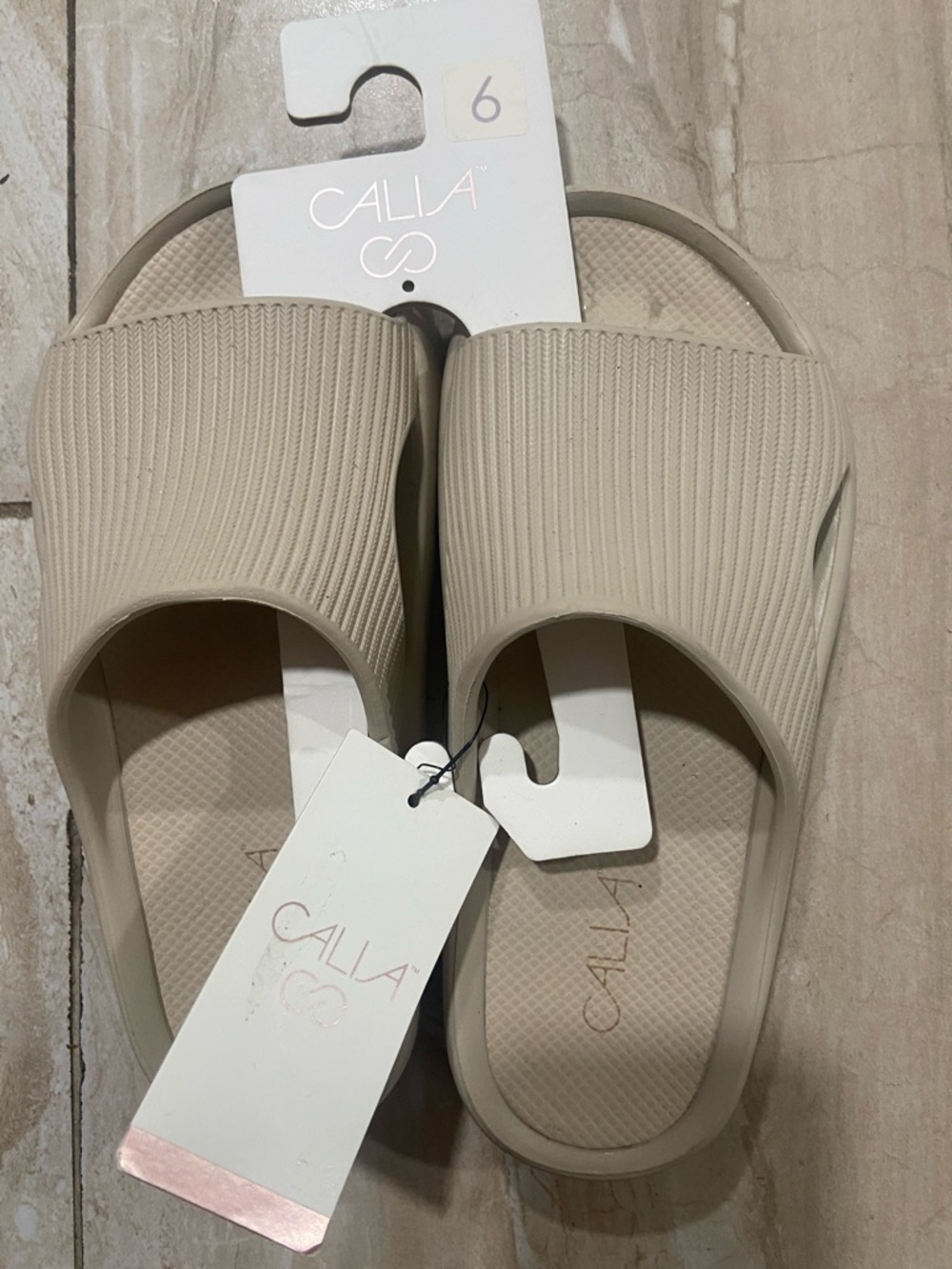 CALLA Neutral Beige Slide Sandals